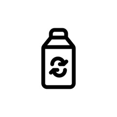 Eco Ecology Plastic Bottle Outline Icon, Logo, Vector