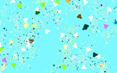 Light Multicolor vector backdrop with memphis shapes.