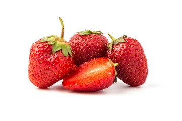 Fresh strawberry isolated on white background with clipping path
