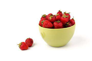 Fresh strawberry isolated on white background with clipping path