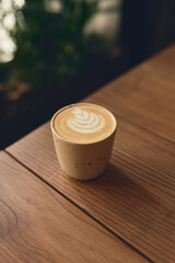 Cup of cappuccino with latte art