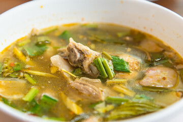 spicy pork rib soup,Tom yum pork rib,Thai style food