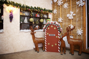 three deer and a mailbox for Santa's letters