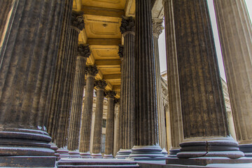 Kazan Cathedral columns in St. Petersburg in winter