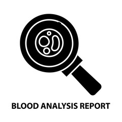 blood test icon, black vector sign with editable strokes, concept illustration