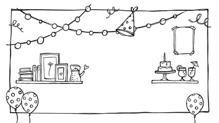 Hand drawn illustration party background