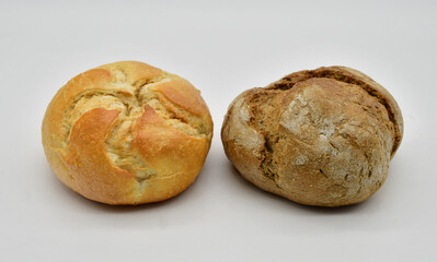 Vollkornbrötchen und Brötchen einzeln
