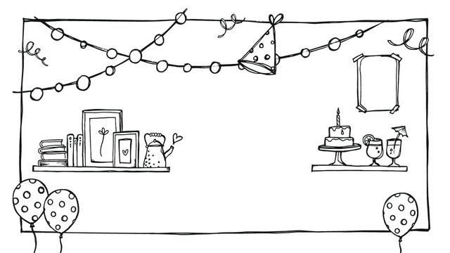 Hand drawn illustration party background