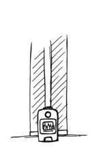 Hand drawn illustration fire place