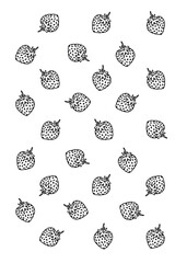 Hand drawn illustration strawberry art