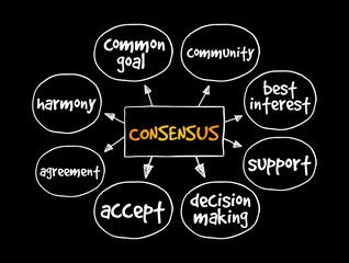 Consensus mind map, concept for presentations and reports