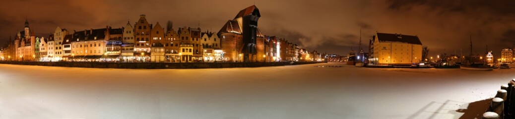 Panorama Gdańska zimą