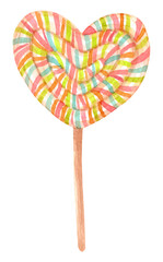 Hand drawn watercolor candy