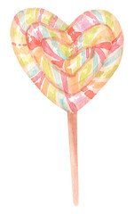 Hand drawn watercolor candy
