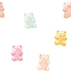 Hand drawn watercolor candy