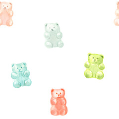 Hand drawn watercolor candy