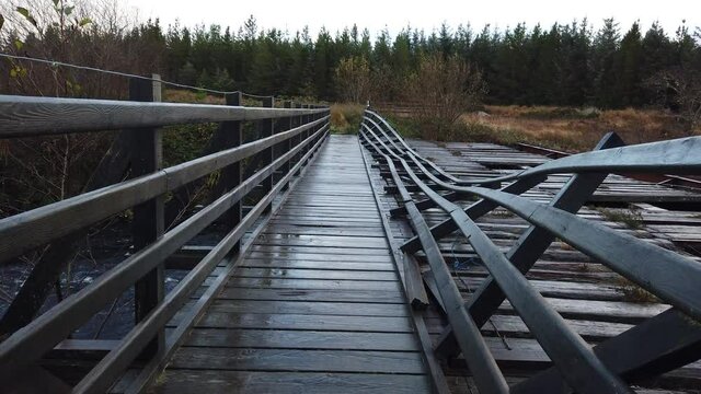 The broken bridge over the Owenea River by Ardara - County Donegal, Ireland