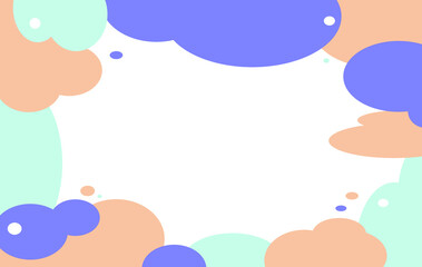 モクモクしたカラフルなフレーム　青　オレンジ