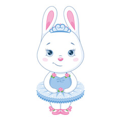 Bunny Ballerina Cartoon Vector Illustration