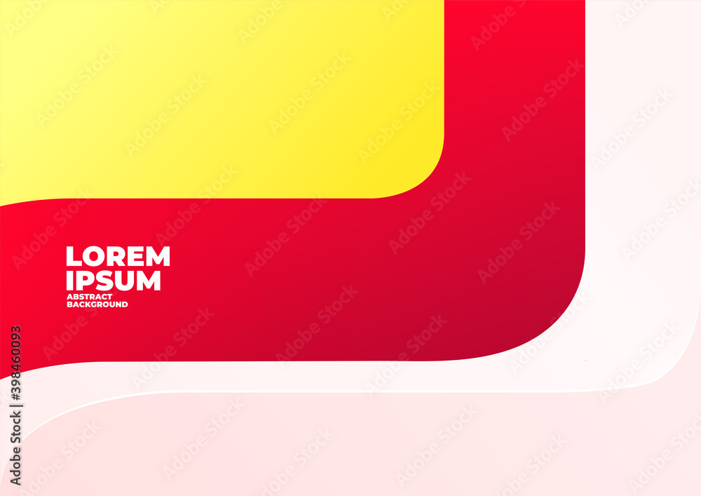 Poster empty studio yellow and red background for product display with copy space. showroom shoot render. b