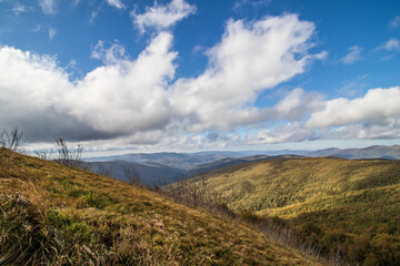 Autumn in the mountains. Bieszczady.  Wielka Rawka  Mountain Range