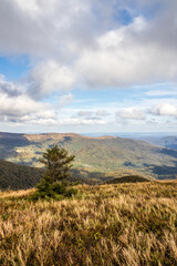 Naklejka premium Autumn in the mountains. Bieszczady. Wielka Rawka Mountain Range