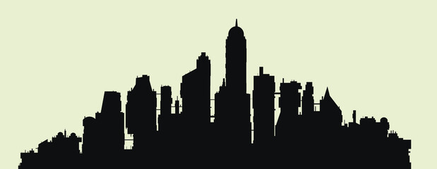 Futuristic city silhouette. panorama. Vector