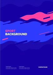 Poster design with waves for sports event, competition or championship. Sports background.