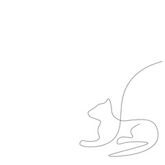 Cat line drawing design, vector illustration