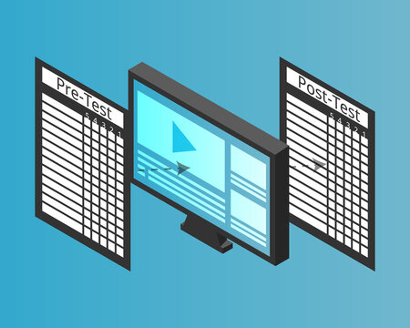 pretest and posttest for training and learning course vector