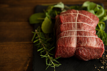 Wagyu raw beef for roast beef
