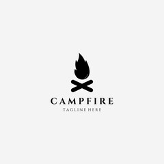 Campfire, Camping Logo Vector Illustration Design Icon