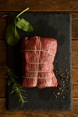 Wagyu raw beef for roast beef