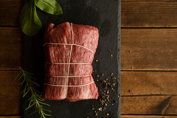 Wagyu raw beef for roast beef