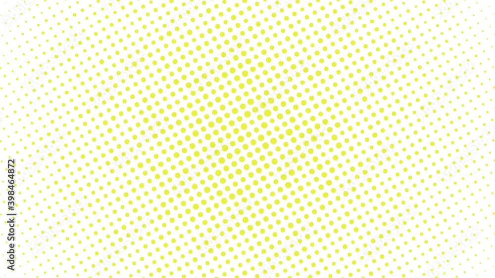 Poster abstract halftone round shape with yellow dots on a white background. trendy color palette motion gr