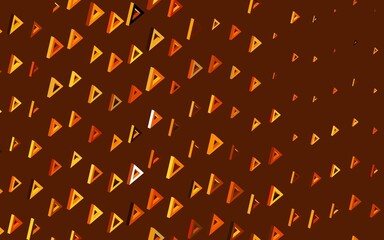 Dark Orange vector layout with lines, triangles.