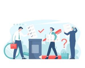 Online voting or survey concept flat