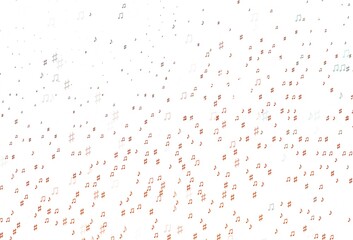 Light Orange vector backdrop with music notes.