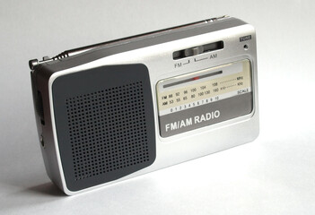 small radio receiver over white background