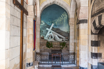  Stations 3 of and interiors of Armenian Patriarchate of Jerusalem also known as the Armenian Patriarchate of Saint James in the Armenian Quarter.