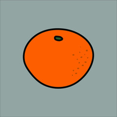 orange vector illustration on a gray background. Doodle style isolated drawing. ESP 10