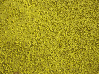 Exterior and interior dry yellow color plaster surface and texture close up photo.