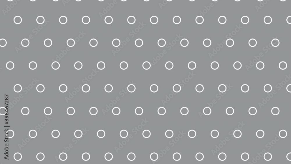 Poster abstract geometric pattern with white circles on a grey background. trendy color palette motion grap