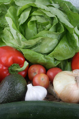 assortement group of raw vegetables as vegan food for detox