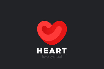 Heart Love Logo design vector template. Valentines day Romantic dating Charity Donation Logotype concept icon. - obrazy, fototapety, plakaty