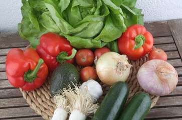 assortement group of raw vegetables as vegan food for detox