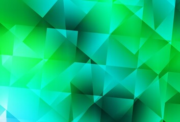 Light Green vector shining triangular backdrop.
