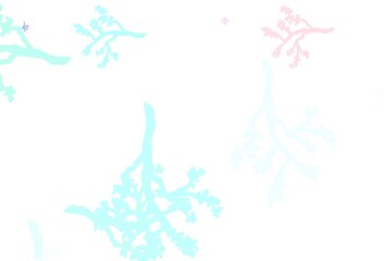 Light Green, Red vector natural artwork with sakura.