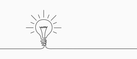 Electric lamp. Hand-drawn. A light bulb. Light bulb included or idea line art icon for apps and websites. Vector illustration © SVIATOSLAV