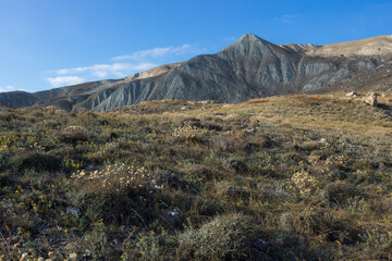 The Crimean Mountains near Feodosia and Ordzhonikidze, the Black Sea, Eastern Crimea.